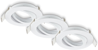 BRILONER - 3er Set Einbaustrahler 230V flach, schwenkbar, GU10, max. 7W, Spot, Deckenspots, Spots 230V, Einbauleuchten, Einbauspots, Deckenstrahler, 68mm Lochmass, 8x2,2 cm, Weiß