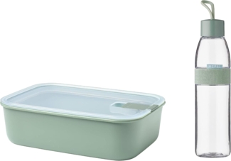 Mepal  Easy to go Set  Frischhaltedose EasyClip 1500 ml + Trinkflasche Ellipse 700 ml  Nordic Sage  bruchfestes Material - auslaufsicher - Spülmaschinengeeignet - ideal für Fitnessstudio und Büro