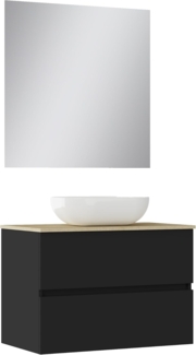 Baikal Duo, Holz Keramik Glas Melamin, 16 mm, Mattschwarz, 90 cm