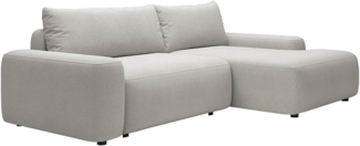 Vente-unique - Ecksofa mit Schlaffunktion - Ecke rechts - Strukturstoff - Hellgrau - DAVISO