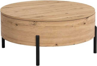 Vente-unique - Couchtisch mit drehbarer Tischplatte & Stauraum - MDF - Holzfarben - YEMELIA