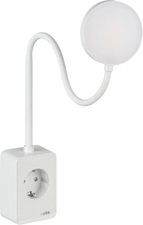 SEBSON LED Steckdosenleuchte LED Steckdosenleuchte dimmbar mit Flexarm, USB, Ein- und Ausschalter, LED integriert, neutralweiß, USB-A Anschluss, USB-C Anschluss, Dimmbar, Ein- und Ausschaltbar