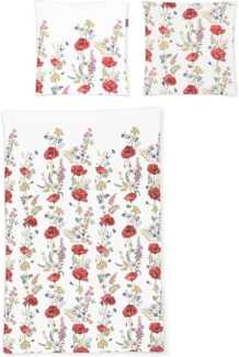 Irisette Easy Soft-Seersucker Bettwäsche 155x220 Mohnblumen Gräser 8519-60