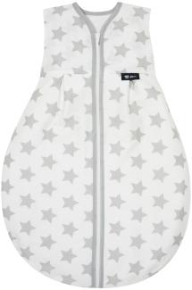 Alvi Kugelschlafsack Molton | Alvi Sommerschlafsack | Babyschlafsack ärmellos 100% Baumwolle | Unwattierter Alvi Außensack | Leichter Baumwoll-Schlafsack, Größe:130, Design:Stars silber
