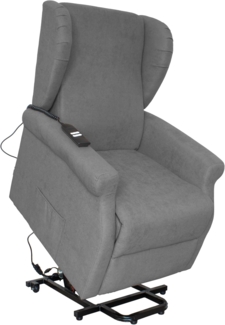 GARDENIA Lara Relaxsessel mit Verstellbarer Rückenlehne, elektrisch, 2 Motoren, Legierter Stahl Holz Stahllegierung Stoff, grau, 72 x 92 x 103