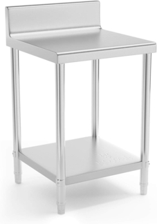 Royal Catering Arbeitstisch 60 x 60cm Edelstahltisch Edelstahl Zerlegetisch Gastro Aufkantung