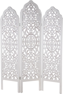 DRW Paravent mit 3 Paneelen aus mitteldichter Holzfaserplatte, weiß decape 135 x 2 x 184 cm