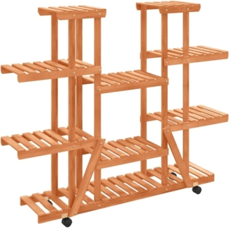vidaXL Blumenständer mit Rollen 110x25x115 cm Massivholz Tanne 362860
