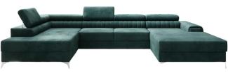 Designer Sofa Collina mit Schlaf- und Klappfunktion Samt Grün Links