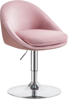 VASAGLE Stuhl verstellbar, Schminkstuhl, Bürostuhl, drehbar, Barhocker mit Rückenlehne und Sockel, Stahl, für Theke, Büro, Schminktisch, Esszimmer, 52,5x50 x (81,5–93,5) cm