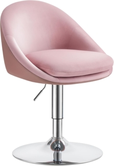 VASAGLE Stuhl verstellbar, Schminkstuhl, Bürostuhl, drehbar, Barhocker mit Rückenlehne und Sockel, Stahl, für Theke, Büro, Schminktisch, Esszimmer, 52,5x50 x (81,5–93,5) cm