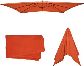 Ersatz-Bezug für Sonnenschirm Florida 3x4m, Sonnenschirmbezug Ersatzbezug, Polyester ~ terracotta