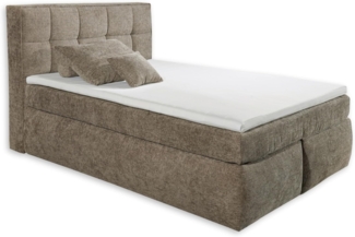 MICHIGAN 6 Boxspringbett 160x220, Stone - Bequemes Doppelbett mit 7-Zonen Federkern Wendematratze & Kaltschaum Topper - 170 x 128 x 245 cm (B/H/T)