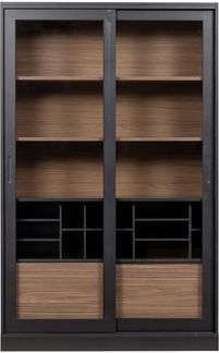 Vitrine James Schwarz aus Kiefernholz