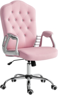 Vinsetto Bürostuhl Drehstuhl, Schreibtischstuhl mit Schwenkrädern (Chefsessel, 1 St), für Wohnzimmer, Büro, Rosa