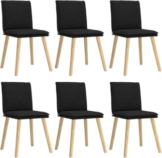 vidaXL Esszimmerstühle 6 Stk. Schwarz Stoff 3315627