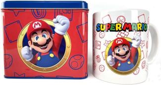 Nintendo Super Mario Tasse Cup Becher mit Spardose Münzbox 9 x 13 x 11cm