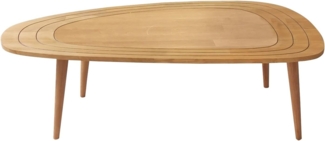Hanah Home Elegant Coffee Table, Teak Color, 115 x 38 x 50 cm Pine & Beech Wood | Perfect for Modern Living Rooms & Cozy Spaces