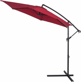 Kingsleeve Ampelschirm Ø 300cm rot mit UV-Schutz 50+ wasserabweisend Sonnenschirm