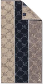 JOOP! Saunatuch Cornflower Stripes Frottierkollektion - Walkfrottier Schwarz/Taupe 80x200cm