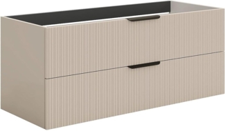 Vente-unique - Hängeschrank für Waschbecken in Rillenoptik - Beige - 120 cm - DALIKO