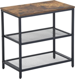 FurnitureR 3-Tier Küchenregal, Schreibtisch Storage Organizer, Stehende Gewürzregal für Arbeitsplatte Küche Wohnzimmer Badezimmer, Industriedesign, Vintage Braun