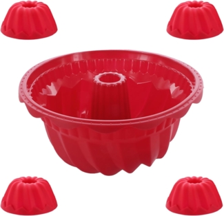 Coolinato Backform Coolinato Silikon Gugelhupf Set 5tlg. ROT, inkl. Rezepte