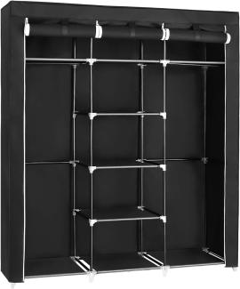 Songmics 'RYG12B' Stoffschrank mit 2 Kleiderstangen, schwarz, 175 x 150 x 45 cm