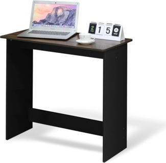 Furinno Simplistic Schreibtisch, Computertisch, PC-Tisch, Bürotisch, Holz, Columbia Walnut / Schwarz, 39. 4 x 80 x 75. 7 cm