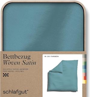 Schlafgut Woven Satin Bettwäsche|Bettbezug einzeln 200x200 cm| petrol-mid