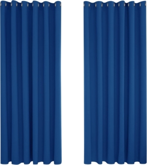 Deconovo Blickdichte Gardinen Ösenvorhang Blickdicht Vorhang Verdunkelung, 229x229 cm(HöhexBreite), Königsblau, 2er Set