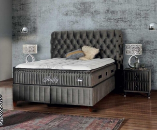 Pointhome Boxspringbett Set, Bss Bedding, Fluffy, Bett-Set ohne oder mit Nachttischen (1x H3 Matratze, 2x Bettkasten, 1x Bettkopfteil, 2 optionale Nachttisch), 7 Zonen Allergenfrei & Atmungsaktiv, Orthopädische Matratze mit Topper
