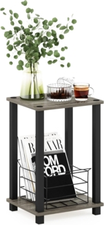 Furinno Simplistic Klein Beistelltisch, 1-Pack, Französische Eiche/Schwarz