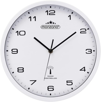 Monzana Funk Wanduhr Funkuhr 31cm Weiß