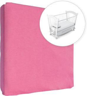 Jersey 100% Baumwolle Spannbetttüch, Passend für 90x40 Babybett Matratze (Rosa)