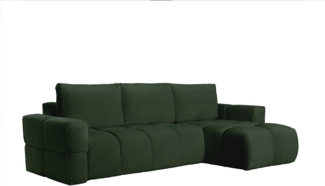 Vente-unique - Ecksofa mit Schlaffunktion - Ecke wechselbar - Bouclé-Stoff - Beige - ISSORO II
