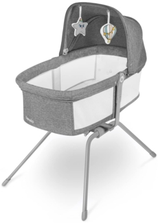 Lionelo Malin Evo Babywiege, Reisebett für Babys mit Matratze, Kinderreisebett, Reisegitterbett, von 0 bis 9 kg, Vordach, Moskitonetz, klappbar, Schaukelsystem, Liegeverstellung, schnelle Montage