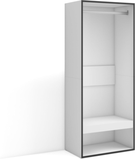 Skraut Home | Offener Kleiderschrank | Kleidung, Schuhe | 60 x 145 x 35 cm | Für Schlafzimmer, Zimmer | Garderobenschrank | Moderner Stil | Weiß