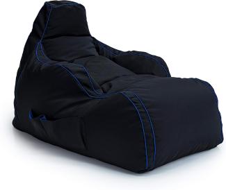 Game Over Videospiel Sitzsack Liegestuhl | Wohnzimmer | Seitentaschen für Controller | Headset-Halter | Hergestellt in Großbritannien | Ergonomisches Design für Entspannte Spieler (Cerulean Blitz)