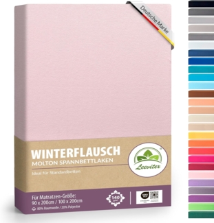 leevitex® Spannbettlaken für kalte Nächte – angenehm weich, passgenau, farbstark & pflegeleicht, Gummizug: Rundum