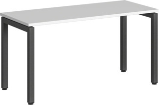 Steelcase Ottima Portico Homeoffice-Schreibtisch in fixer Höhe, Melamin-Tischplatte in der Farbe Snow und Gestell in der Farbe Amsel, einfache Montage (140x60 cm)