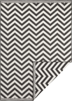 In- & Outdoor Wendeteppich Palma Schwarz Creme - 200x290x0,5cm