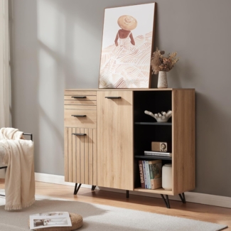 Sideboard Noppen 100x120x38 cm Eicheoptik [en. casa]