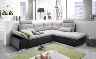 Bega Ecksofa rechts JAKARTA mit Schlaffunktion schwarz silver