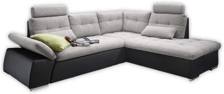 Bega Ecksofa rechts JAKARTA mit Schlaffunktion schwarz silver