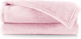 DecoKing Kuscheldecke 70x150 cm rosa Decke Microfaser Tagesdecke Fleece weich sanft kuschelig pink puderrosa powderpink Mic