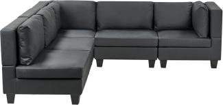 Beliani 'Unstad' Sofa, Schwarz, Kunstleder, 72 x 228 x 228 cm, ohne Ottomane, Rechts