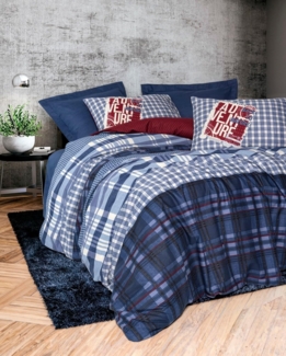 Ranforce Single XXL Bettbezug-Set (DE), 'Roger', Dunkelblau