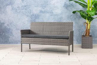 BERN Polyrattan 3er-Gartenbank 149x59x85cm \old-grey\""