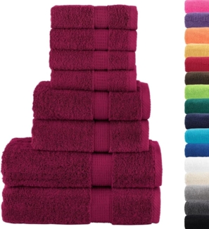 vidaXL 8 tlg. Premium-Handtuch-Set SOLUND Bordeaux 600 g/m² 137539